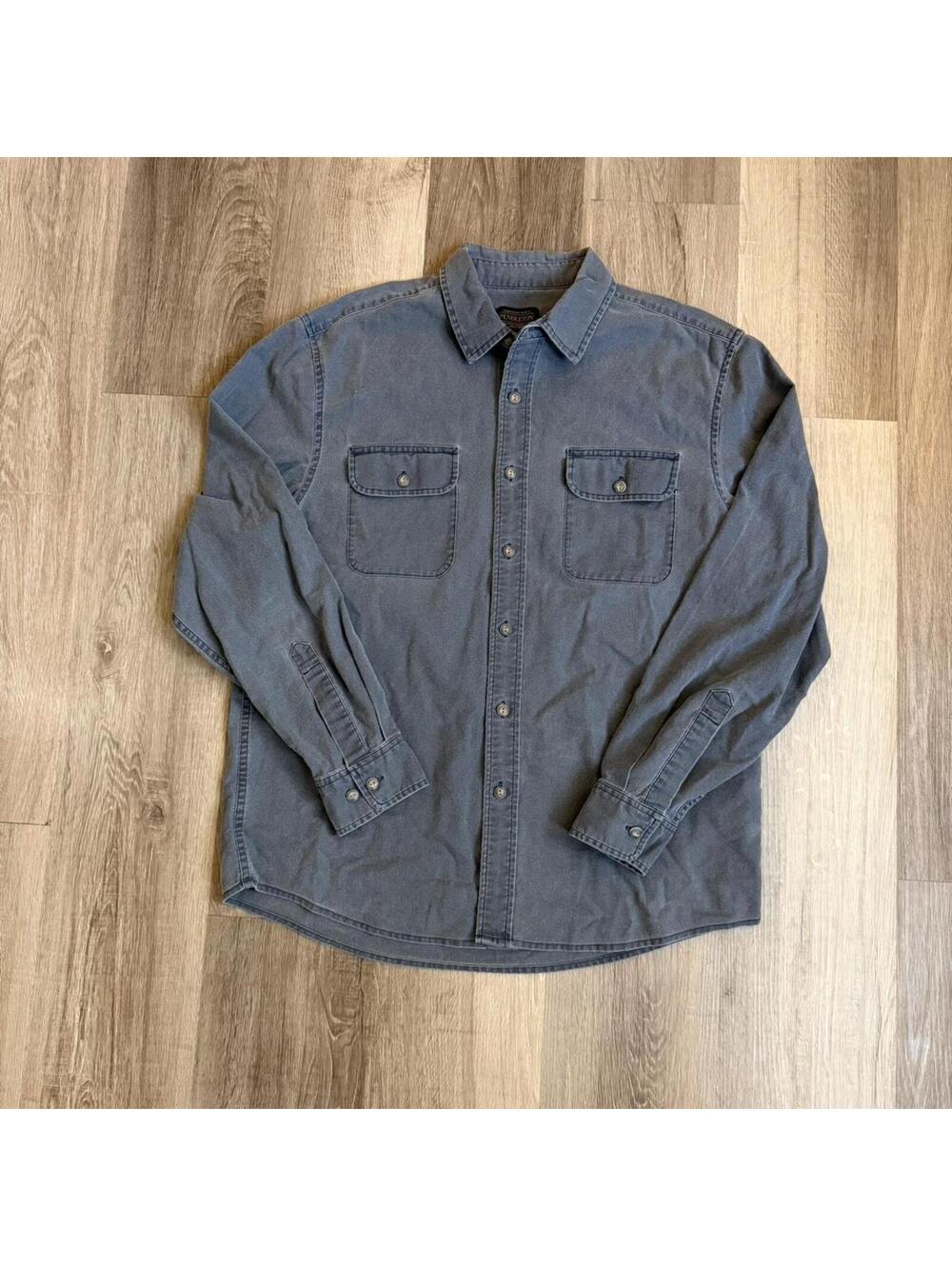 Pendleton grey button up shirt Size L #western #denim